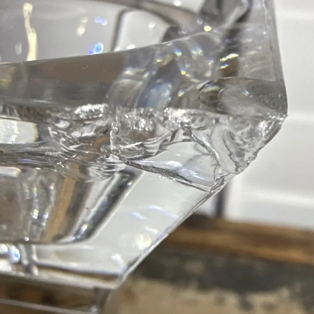 Set of 2 Clear Glass Decorative Candlestick Candle Holders, Pair
